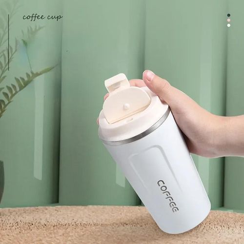 Thermo Cafe Coffee Mug Car Thermos Mug 380/510ML Leak_Proof Travel Thermo Cup For Tea Water Coffee Double Stainless Steel