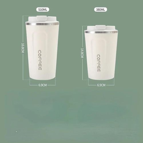 Thermo Cafe Coffee Mug Car Thermos Mug 380/510ML Leak_Proof Travel Thermo Cup For Tea Water Coffee Double Stainless Steel