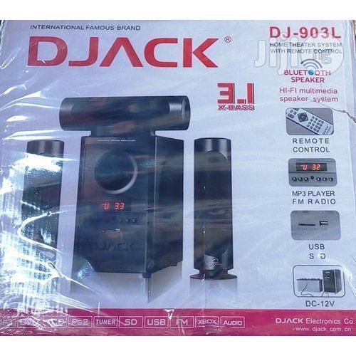 Djack Powerful 3.1 Xtra-Bass Amplified Bluetooth Home Theater System - Black.