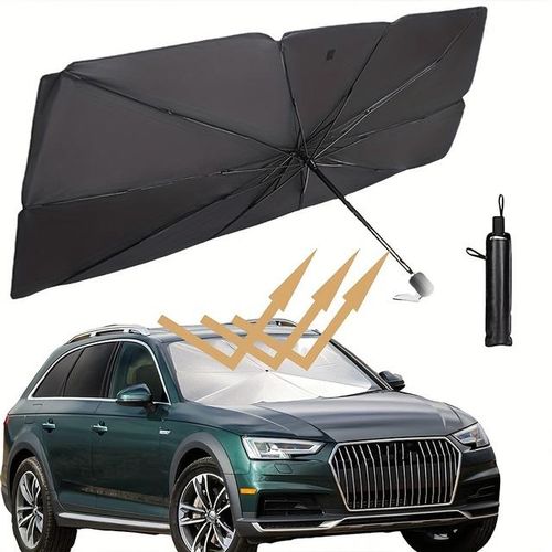 Front Car Windshield Sunshade Folding Umbrella Auto Anti- Sun Shade Parasol Umbrella Type for Car Window Summer Sun Protection-SUV model_Dark Grey