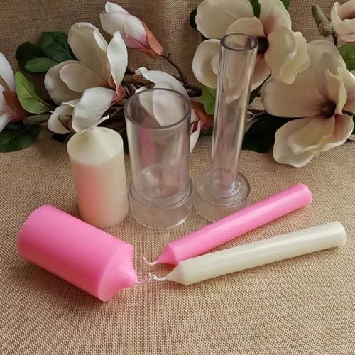 2Pcs Plastic Pillar Candle Making Mold Soap Mould Tools for DIY