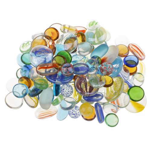 1 Pack Mixed Size Colorful Glass    Tank Aquarium Garden