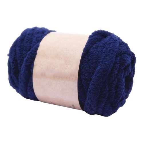 Thick Chunky Yarn Jumbo Tubular  Crochet Dark Blue