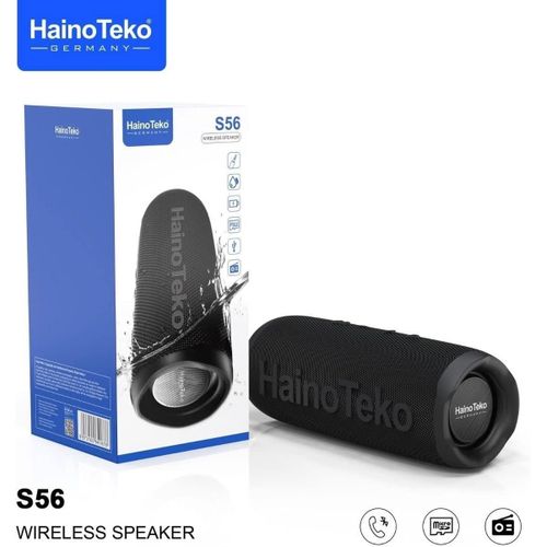 Haino Teko S56 Splashproof Portable Bluetooth Speaker - Black