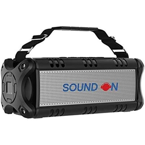 SOUND ON Bluetooth Dual Woofers 40W Portable Speaker, Powerful Booming Bass Sound, Noise cancelling Mic, Waterproof & Dust free, 8 Hours Playback Time, Outdoor/Indoor Equalizer Mode, Power bank- Black