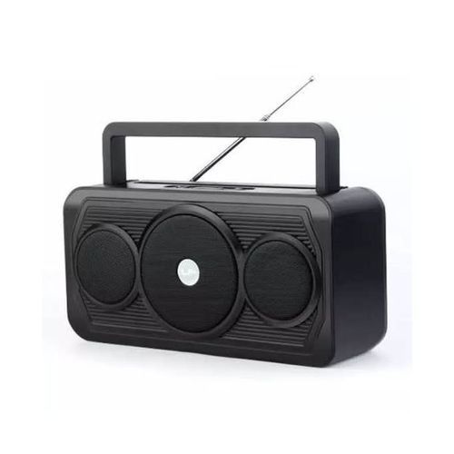 Rechargeable FM Bluetooth Speaker- Black