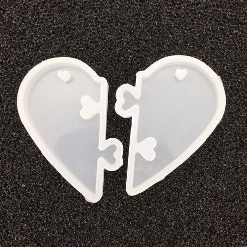 6 Split Heart Designs Silicone Casting Love Epoxy Resin
