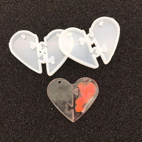 6 Split Heart Designs Silicone Casting Love Epoxy Resin