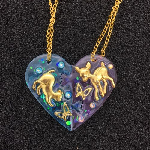 6 Split Heart Designs Silicone Casting Love Epoxy Resin