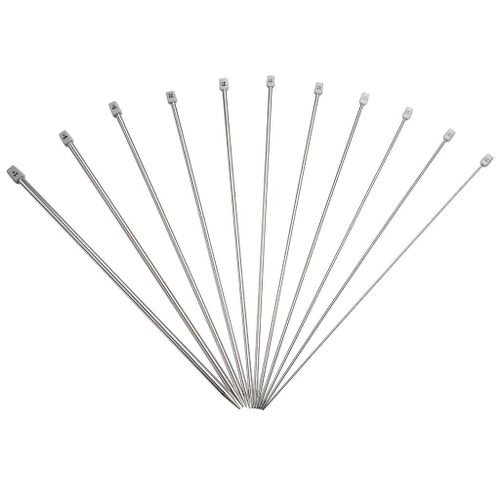 22Pcs 11Sizes 25cm Knitting Needles Straight Single Pointed Knitting
