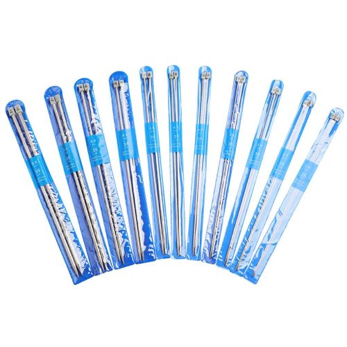 22Pcs 11Sizes 25cm Knitting Needles Straight Single Pointed Knitting
