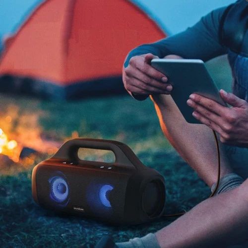 Anker Soundcore Select Pro, 30W Outdoor Bluetooth Speaker with BassUp Technology, IPX7 Waterproof, 16H Playtime, App, LED Lights, Built-in Handle, Portable Bluetooth Speaker for Outdoors, Camping - Black
