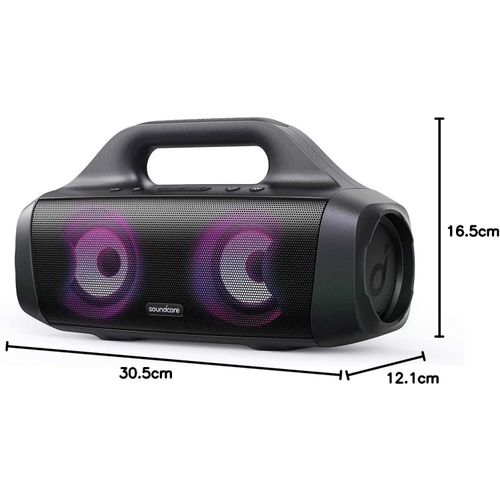 Anker Soundcore Select Pro, 30W Outdoor Bluetooth Speaker with BassUp Technology, IPX7 Waterproof, 16H Playtime, App, LED Lights, Built-in Handle, Portable Bluetooth Speaker for Outdoors, Camping - Black