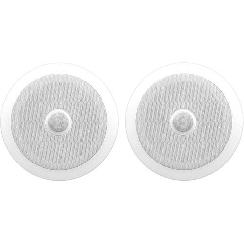 Pyle 6.5'' In-Wall/In-Ceiling Midbass Speakers (Pair) - 2-Way Woofer Speaker System Directable 1” Titanium Dome Tweeter Flush Mount Design w/ 65Hz - 22kHz Frequency Response 250 Watts Peak