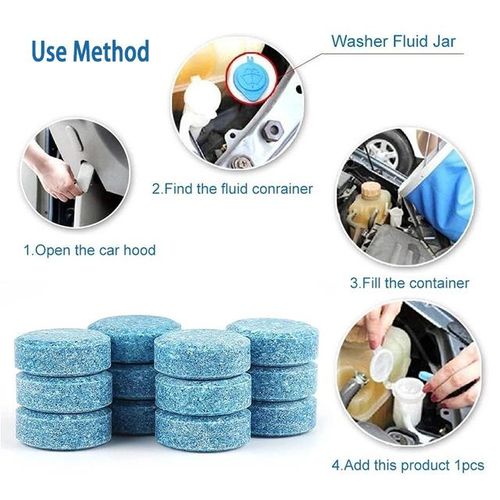 50Pcs New Solid Windshield Glass Cleaner Windscreen Wiper Effervescent Tablets Glass Toilet Bowl Quick Cleaning Auto Parts-10Pcs_Gold