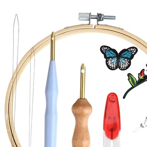 7pcs Embroidery Punch Needle Kits Tools Adjustable Rug Yarn Style04