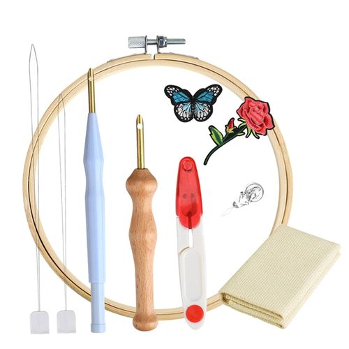 7pcs Embroidery Punch Needle Kits Tools Adjustable Rug Yarn Style04
