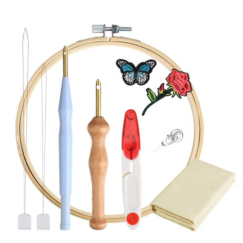 7pcs Embroidery Punch Needle Kits Tools Adjustable Rug Yarn Style04