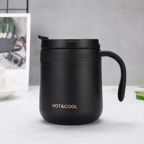 1pc 350ml/500ml Stainless Steel Coffee Thermos Mug Cold and Hot Thermal Water Bottle with Handgrip Office Vacuum Flask Tea Cup