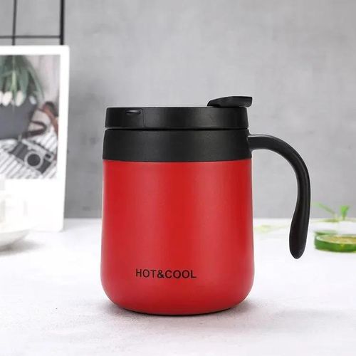 1pc 350ml/500ml Stainless Steel Coffee Thermos Mug Cold and Hot Thermal Water Bottle with Handgrip Office Vacuum Flask Tea Cup
