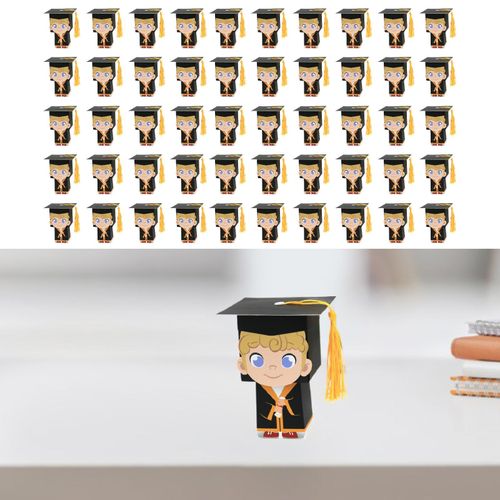 50Pcs Graduation Cap Gift Boxes Doctoral Cap Shaped Boys