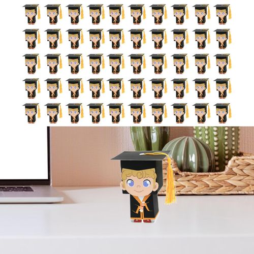 50Pcs Graduation Cap Gift Boxes Doctoral Cap Shaped Boys