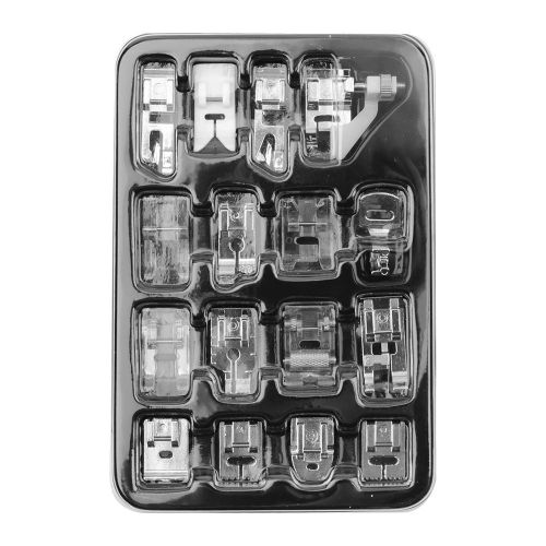 Sewing Machine Presser Feet Set 16PCS Professional Sewing Crafting Presser Foot Feet for Janome Brother Singer Sewing Machine Parts & Accessories Blind Stitch Darning Presser Feet Kit NO5114