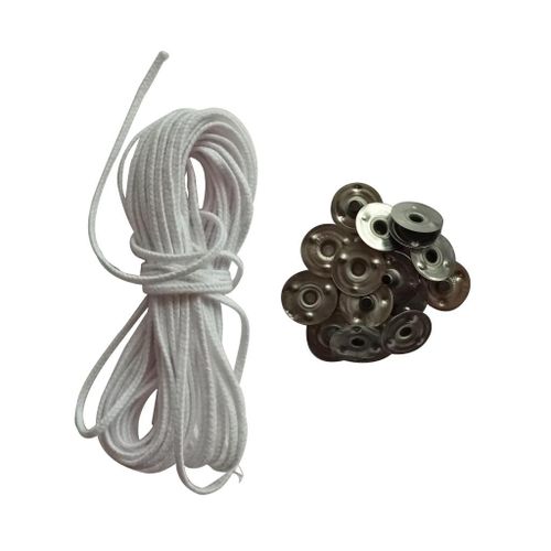 5m Pre Waxed Candle Wicks with 20pcs Sustainers DIY Smokeless Candle
