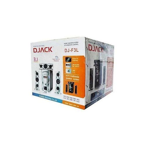 Djack  DJ-F3L 3.1 X-Bass, Bluetooth, AC&DC Home Theatre Multimedia Speaker System with FM Radio, USB & SD Ports - Black