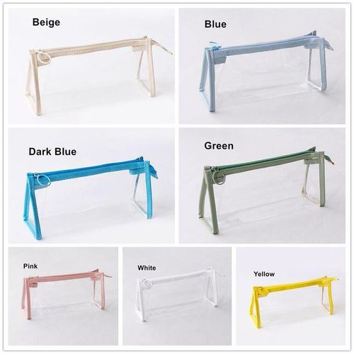Plastic Large Capacity Pencil Bag Waterproof Transparent Pen Pouch Pencil Case Storage Bag Toiletry Pouch Coetics Makeup Bags