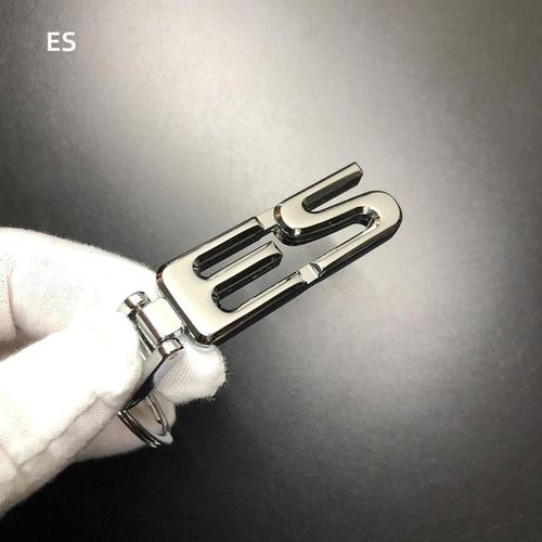 1Pcs Best Chrome Key Chain Fit For Lexus Car Auto GS LS IS RS GX ES Series Keychain Stainless Steel Car Key Ring Charms-ES_WHITE
