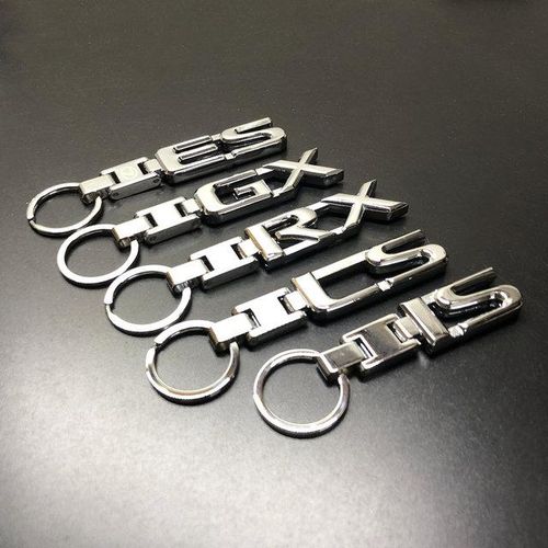 1Pcs Best Chrome Key Chain Fit For Lexus Car Auto GS LS IS RS GX ES Series Keychain Stainless Steel Car Key Ring Charms-ES_WHITE