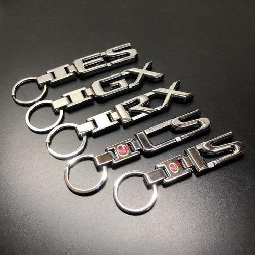 1Pcs Best Chrome Key Chain Fit For Lexus Car Auto GS LS IS RS GX ES Series Keychain Stainless Steel Car Key Ring Charms-ES_WHITE