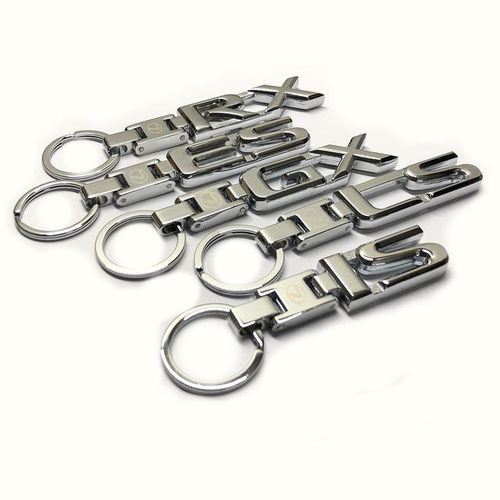 1Pcs Best Chrome Key Chain Fit For Lexus Car Auto GS LS IS RS GX ES Series Keychain Stainless Steel Car Key Ring Charms-ES_WHITE