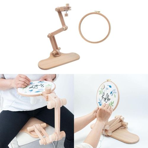 Adjustable Embroidery Hoop Holder Stitch Stand Lap Frames Rotated Table Stand For Needlework Diy Project Sewing
