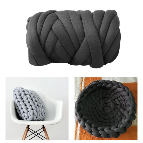 Cotton Polyester Chunky Yarn Tube Giant Yarn Arm Deep Gray