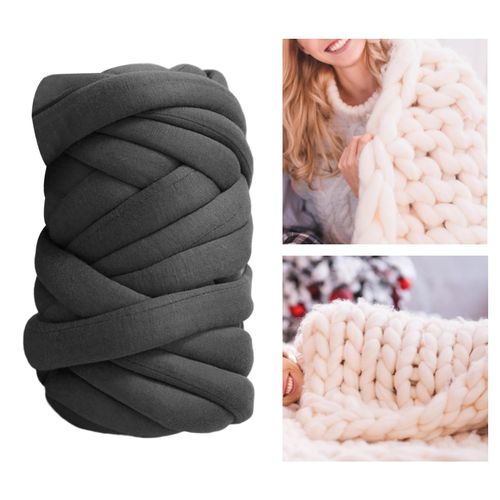 Cotton Polyester Chunky Yarn Tube Giant Yarn Arm Deep Gray