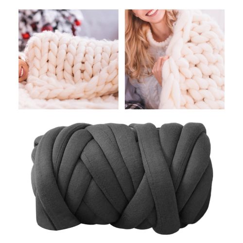 Cotton Polyester Chunky Yarn Tube Giant Yarn Arm Deep Gray