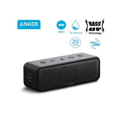 Anker Portable Soundcore Motion Wireless Bluetooth Speaker Soundcore Select 2 16W High Power, IPX7 Waterproof, Bluetooth 5, Up to 20 Hours Playback PartyCast USB-C with Dual-Driver 24H Playtime Built-In- Black