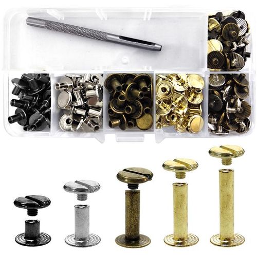 Craft Kits Chicago Screws Solid Nail Studs Rivets Bolt For Luggage Clothes Bag Strap Shoes Belt Decorations
