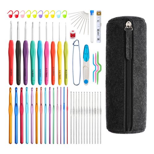 52/62x Crochet Hooks Set Knitting Needles Kit with Case DIY 62Pcs