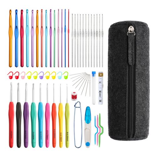 52/62x Crochet Hooks Set Knitting Needles Kit with Case DIY 62Pcs