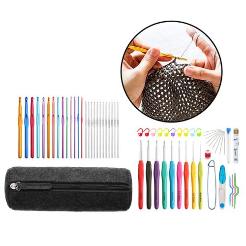 52/62x Crochet Hooks Set Knitting Needles Kit with Case DIY 62Pcs