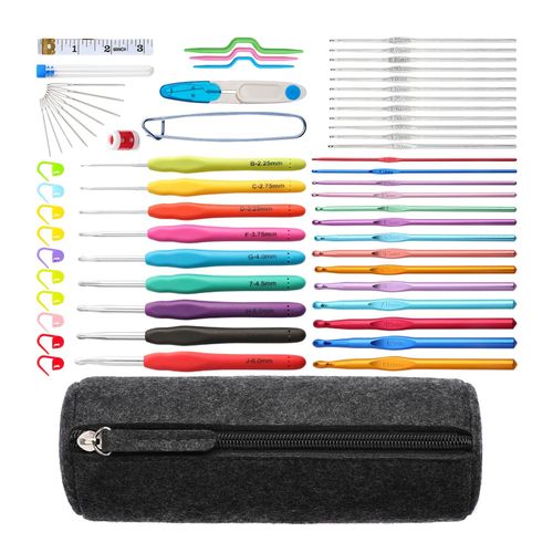 52/62x Crochet Hooks Set Knitting Needles Kit with Case DIY 62Pcs