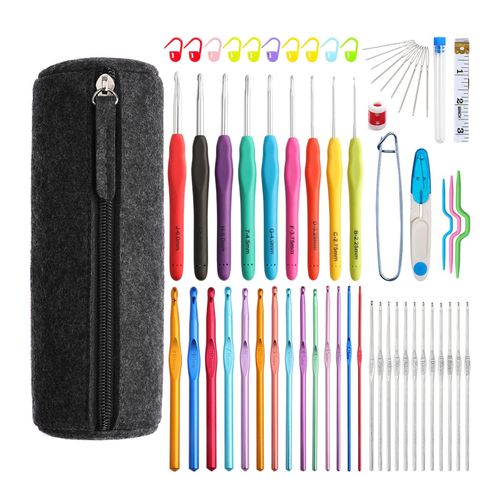 52/62x Crochet Hooks Set Knitting Needles Kit with Case DIY 62Pcs