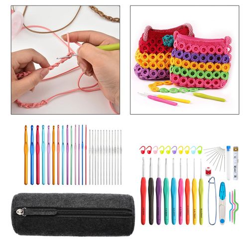 52/62x Crochet Hooks Set Knitting Needles Kit with Case DIY 62Pcs
