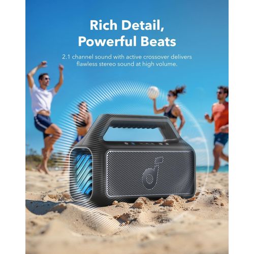 Anker Soundcore Bluetooth Speaker & Soundcore Boom 2 Outdoor Speaker, 80W, Subwoofer, BassUp 2.0, 24H Playtime, IPX7 Waterproof, Floatable, RGB Lights, USB-C, Custom EQ, Bluetooth 5.3