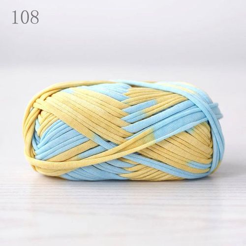 T-Shirt Cotton Rainbow Yarn For Knitting Diy Soft Wool Crochet Bag Sweater Section Dyed Colored Weaving Thread Puffy Chunky 100g