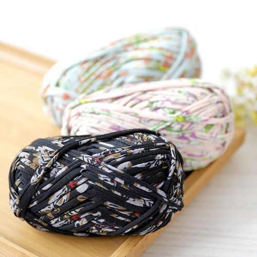 T-Shirt Cotton Rainbow Yarn For Knitting Diy Soft Wool Crochet Bag Sweater Section Dyed Colored Weaving Thread Puffy Chunky 100g