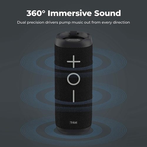 Tribit  StormBox Wireless Bluetooth Speakers 24W-360° Surround Sound,Enhanced Bass,Wireless Dual Pairing,Built-in Mic,IPX7 Waterproof,20 Hours Playtime,66ft Bluetooth Range,Outdoor Portable Speaker